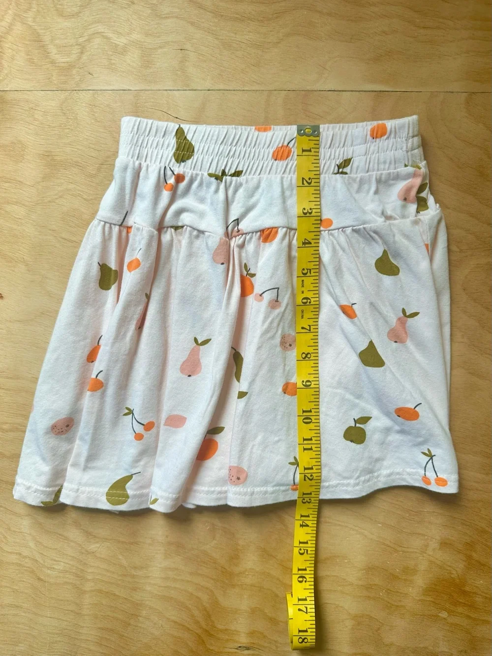 dot australia Girls Fruit Print Skirt Pink Pear Cherry Elastic Waist